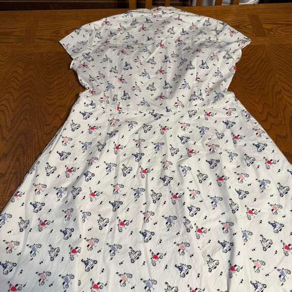 Boden Sophia Multicolor Vespa Moped Scooter Print Shirt Dress 14R Retro Inspired - Picture 15 of 16